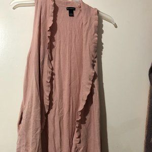 Low Thigh Fitting Sleeveless Cardigan